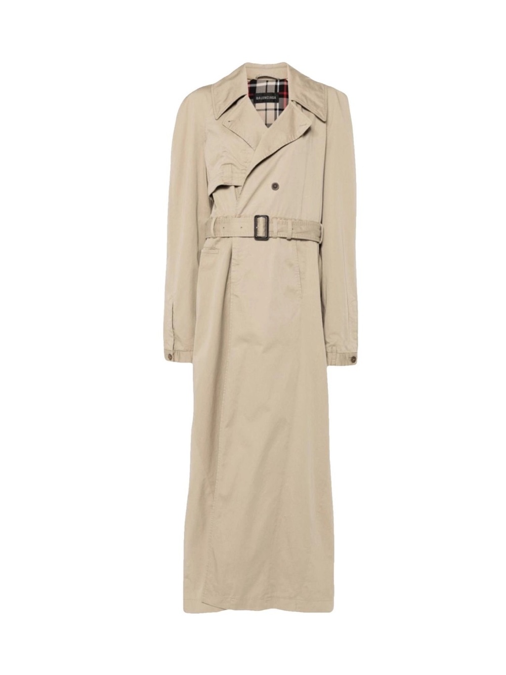 Balenciaga Beige Long Trench Coat with Belt